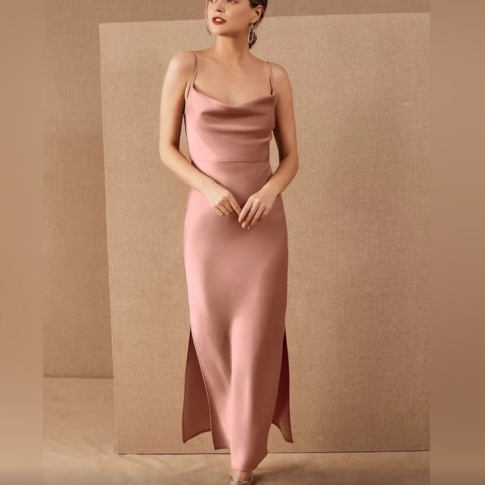 BHLDN | Cali Satin Charmeuse Midi Dress in Dusty Rose